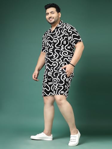 Image of Rigo Printed Co-Ord Set for Men's | Casual Shirt & Shorts Night Suit Set | Lounge-wear Nightdress Pajama Set for Men's | Night Wear, Beach Wear, Vacation Wear Outfit
