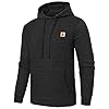 JustSun Mens Hoodies Pullover Men's Sweatshirts Casual Classic Hoody Long Sleeve Jacquard Hooded Jumpers with Kangaroo Pocket Black 2XL #2