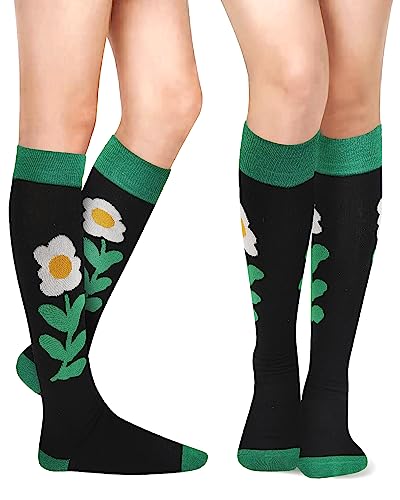 Benefeet Womens Knee High Striped Checkered High Knee Socks Cotton Long Sports Tube Socks4