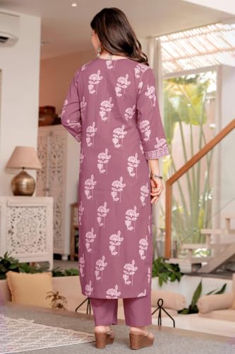 Image of PARTHVI Women's Pure Cotton Straight Kurta Set with Palazzo Pants & Dupatta|Ethnic wear|Kurta Set for Women