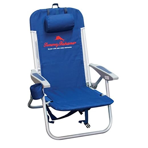 Tommy Bahama Mesh Trim with Cooler Backpack Chair, Blue