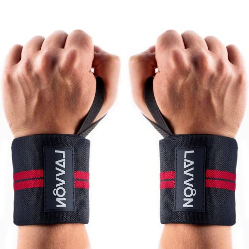 Wrist Wraps Support Weightlifting - 18" Professional Weight Lifting Straps For Bench Overhead Press, Dips And Curls - Wristbands For Olympic Lifting Gym Workout,Strength Training Powerlifting (Black) #TOP7