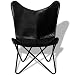 vidaXL Silla Mariposa de Cuero Verdadero Marrón BFK Butterfly Cómodo Asiento