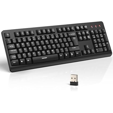 TECKNET Wireless Keyboard with Ergonomic Design Cover