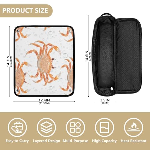 Bolso de Viaje para Herramientas de Cabello Funny Crab con Estera para Plancha Portátil para Planchas, Alisadores y Rizadoras miniatura 4