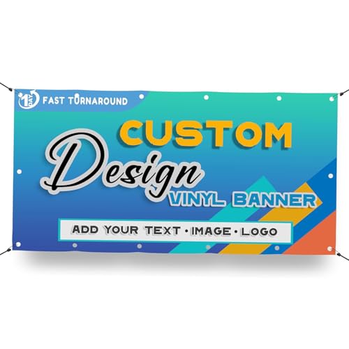Custom Banners | Personalized Vinyl Signs for Business, Birthdays, Weddings, Events, Outdoor & Indoor Use | Customizable Happy Birthday, Graduation, Christmas & Party Decorations | Create Your Own Banner