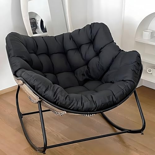 Chaise à bascule rembourrée format XXL avec cadre en acier robuste
