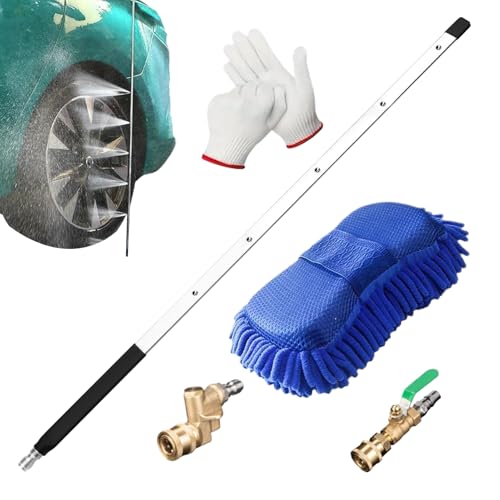 Varilla de limpieza para radiador, pistola de alta presión, 60 cm, lanza de lavado con puntas de boquilla, acoplamientos rápidos para calefacción, canalón de coche