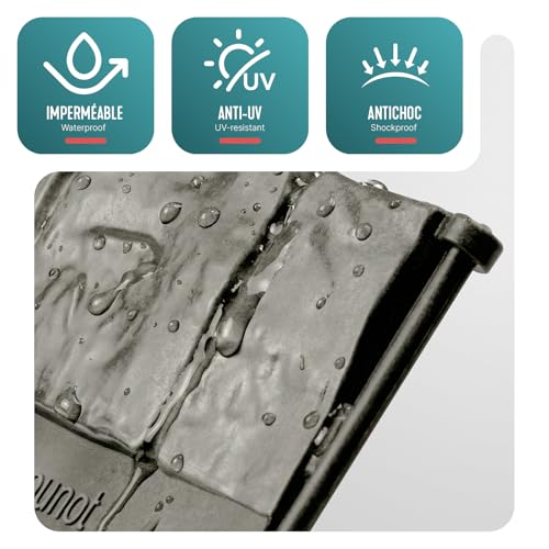 Vounot® Bordura Per Aiuola Effetto Pietra 10,7M In Plastica Ultra Resistente, Senza Scavo, Bordo Giardino Decorativa Facile Da Installare, Per Vialetti, Aiuole E Prati, Set Da 70 Pezzi, Grigio - 4