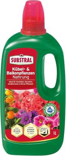 Substral Flüssigdünger für Balkon - & Kübelpflanzen 1 Liter Mit Eisen & Humifirst für üppige Blüten