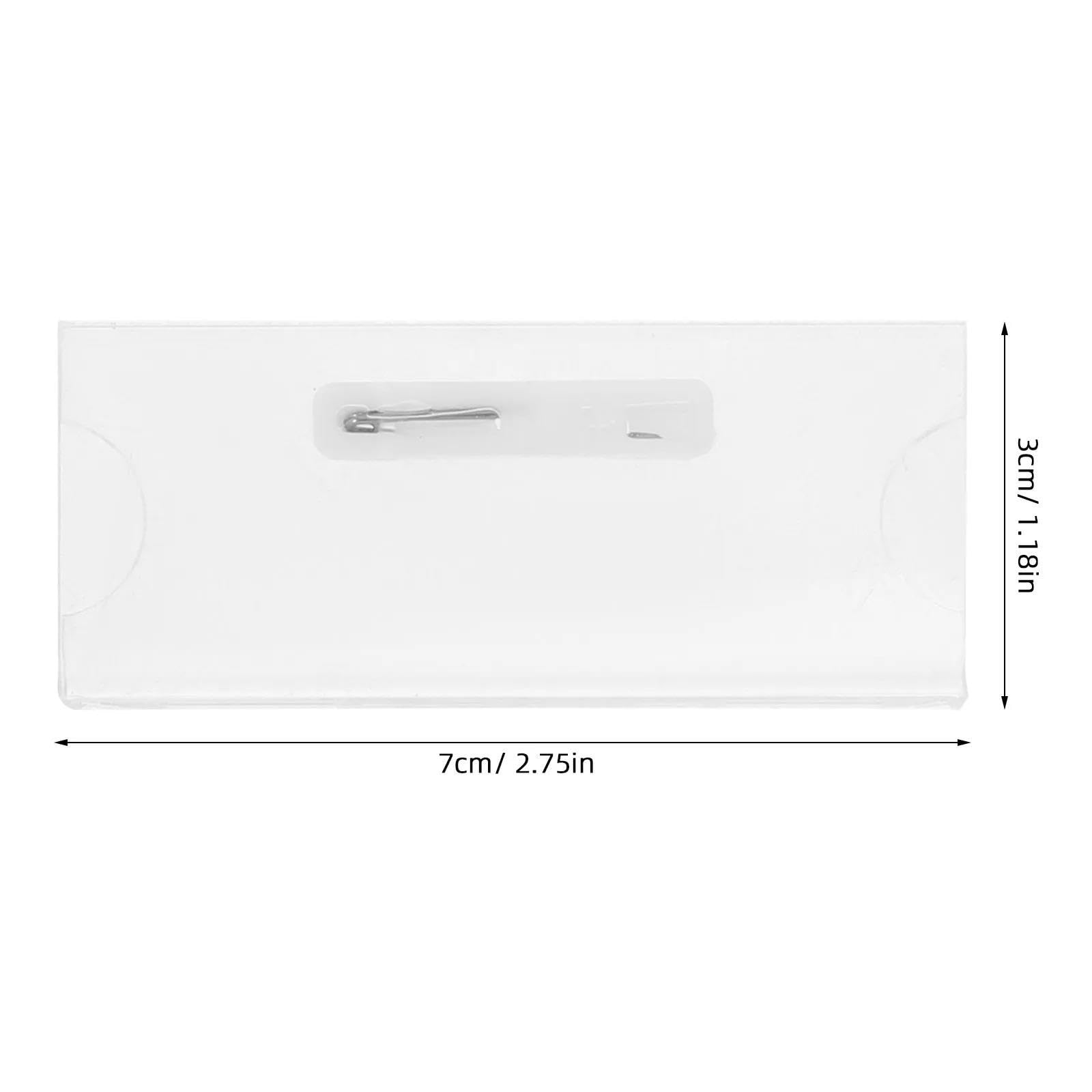 Ausweishalter 10 Stück Acryl-Namensschilder, blanko, durchsichtige Ausweishalternadeln, 7,1 x 3, cm