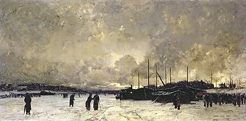 Tableau la Seine en décembre idéal pour décoration chambre vintage