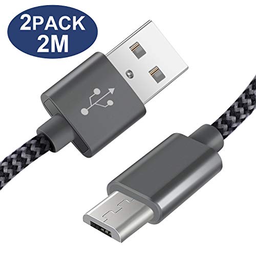 Cable Micro USB SUCESO [2Pack 2M] Cargador Micro USB Carga Rápida Cable...