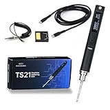 NovelLife TS80 Portable Electric Soldering Iron with QC3.0 Quick Charger USB Type C Silicone Cable Kit,Adjustable Temperature,Digital OLED Screen Display,Fast Internal Heating,TS B02 Solder Tip (TS80)