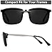 CAXMAN Polarized Clip On Sunglasses for Prescription Glasses Men & Women w/Category 4 Super Dark Lens Compact Fit Non Flip Up Extra Large Size