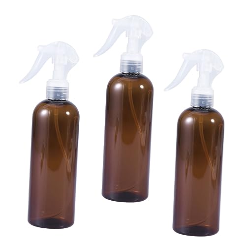 PENIKOKO 3 piezas Botellas Spray Vacías de Plástico Pack de Unidades con Gatillo Ergonómico Marrón Pulverizador Recargable para Peluquería y Doméstico Fácil de Rellenar y Transportar
