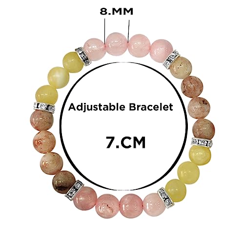 Image of Shubhanjali Crystal Elastic 8mm Stretch Customized Bracelet for Men and Women-(Standard,Multicolor)