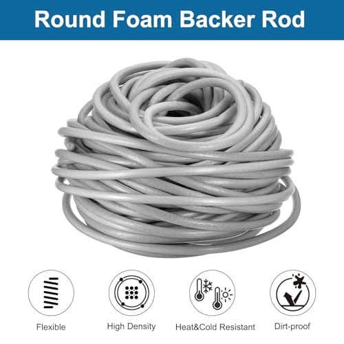 Image of PATIKIL 3 /8 inch x 197 ft Foam Backer Rod, Foam Caulk Saver Concrete Expansion Joint Filler Weather Strip for Sealing Concrete Gaps, Crack Joint Sealer, Grey