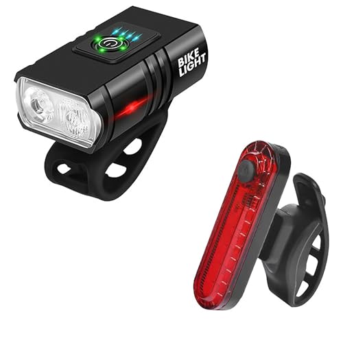 GoodTool Bike Light Waterproof Safety Bike Front & Rear Light for Road Wireless Rechargeable Electric Bike Front Light with Bright Beam for Night Cycling Safety