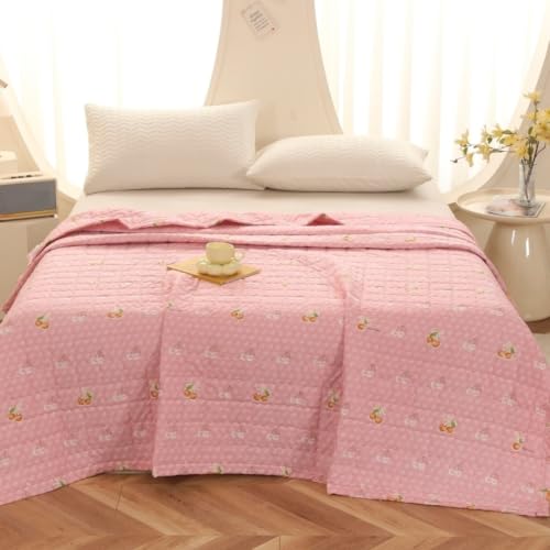 Edredón de verano Highdi para renovar tu dormitorio de matrimonio con frescura y color coral 2
