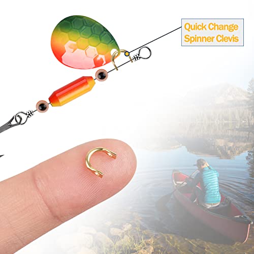 Fishing Clevis Easy Spin Spinner Clevis,120Pcs U-Shaped Brass Links Spinner Blade Clevis For Lure Fishing Spoon Spinnerbait Parts Accessory Inline Spinner Making Freshwater Saltwater #TOP4