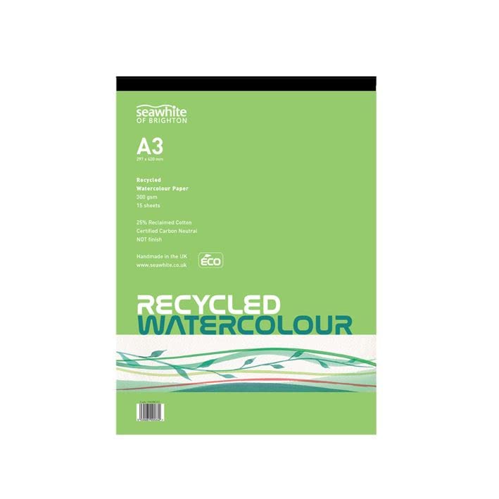 Papel acuarela A3 Seawhite reciclado de 300 GSM que evita ondulaciones al pintar con agua