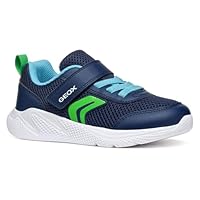 Geox J SPRINTYE Boy A, Zapatillas, Navy/Lt Green, 28 EU