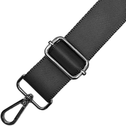 Schultergurt 3,8Cm Breit Schwarz Verstellbar 80-140Cm FüR Taschen Damen/Herren-image