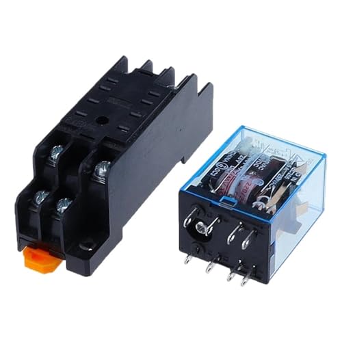 Relé de potencia HH52P de 12V CC para carril DIN en domótica y automatismos