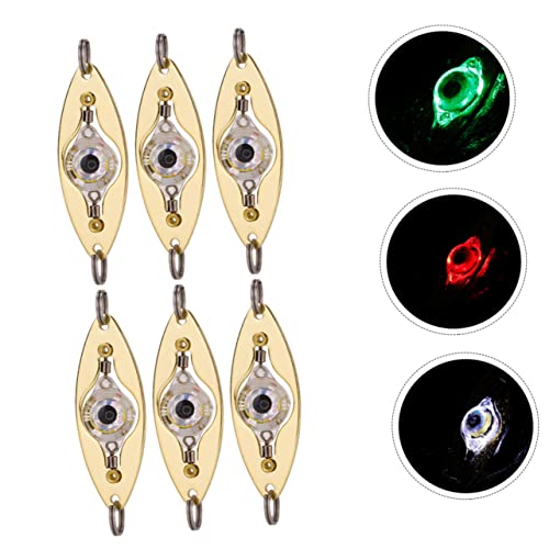 INOOMP 6Pcs Flash Isca Gabaritos De Pesca Iscas De Pesca LED Verde Luz De Pesca Jigging Isca Luz De