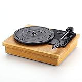 ZURÜCK ZUR KLASSIKMUSIK: Genießen Sie dank des Riemenantriebs einen hervorragenden Klang für weniger Vibrationen. Hören Sie den echten klassischen Sound. Der Plattenteller ist mit einer Feder ausgestattet, um Stoßdämpfung zu gewährleisten und die Klangqualität zu verbessern.