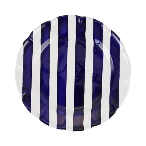 Amalfitana Cobalt Stripe Dinner Plate Amalfitana Cobalt Stripe Dinner Plate