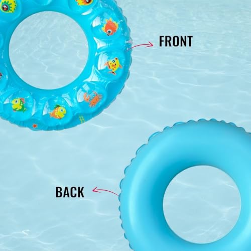 Image of Kids Inflatable Cartoon Swim Ring with Seat - Pink Baby Pool Float (bubble-ring-60)