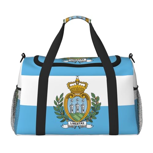 Sac de sport Saint-Marin noir idéal pour le fitness et l'avion