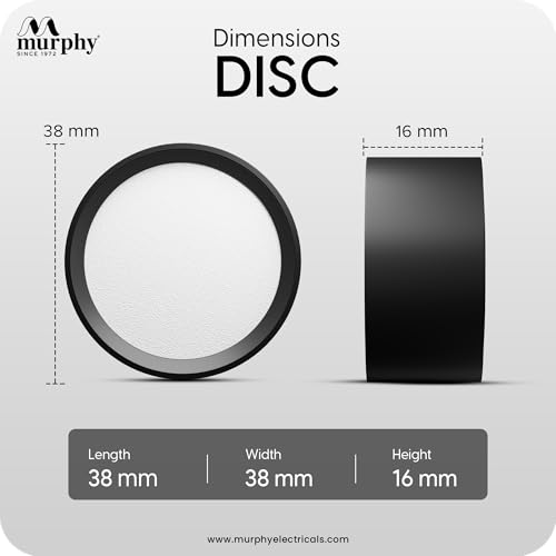 Image of Murphy 3W LED Disc Surface Light Black Finish | Warm White 3000K | Up to 300 Lumens | Aluminium Body | BIS Approved | 2 Year Warranty | Pack of 10