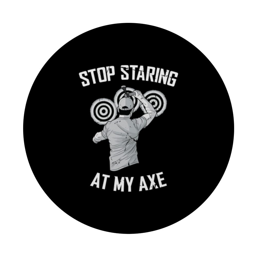 Hatchet Thrower Lumberjack Axe Throwing PopSockets Swappable PopGrip, Black - Image 3
