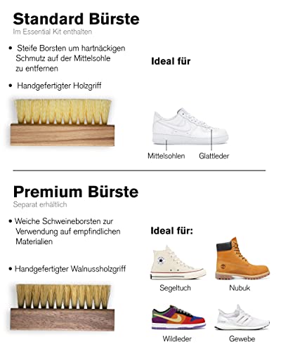 Jason Markk Essential Kit, Schuhreiniger, Pflege für Sportschuhe, 2-Teiliges Set, Tiefenreinigungslösung & Durables Bürste, Ideal für Schuhe, Vollnarbenleder, Gummi und mehr, 4oz