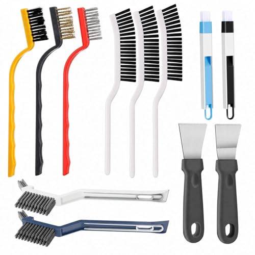12PCS Crevice Cleaning Brush Set Grout Brush Cleaning Brushes Cleaning Brushes for Small Spaces Hard Bristle Gap Groove Cleaning Tool for Bathroom Kitchen Tile