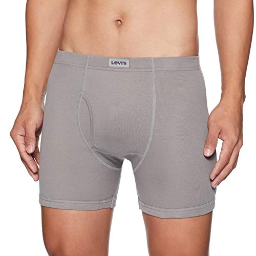 Image of Levi's 010 Classic Boxer Briefs for Men | 100% Pure Cotton | Breathable | Branded Inner Elastic | Anti-Roll Waistband | Supportive Gusset | Functional Fly | No Ride-Up Long Length Fit | Pack of 1