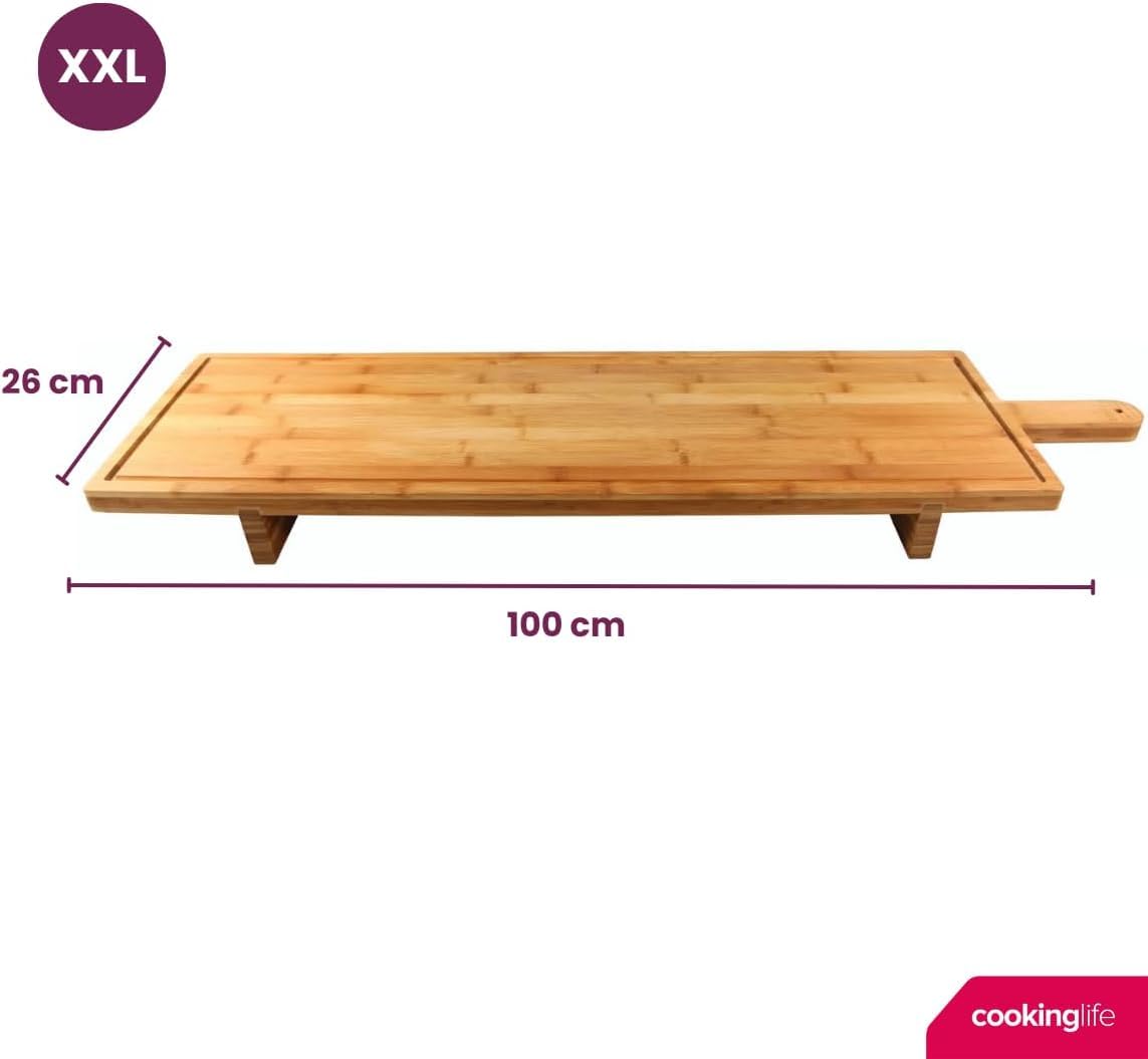 Cookinglife Planche à Servir XXL Bambou 100 x 26 cm