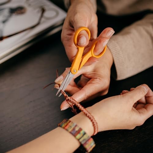 Fiskars Premier No. 5 Micro-Tip Orange-Handled Fabric Scissors, Double Loop Handle, Sewing and Craft Scissors, Orange — view 6