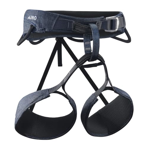 KAILAS Airo Rock Climbing Harness Men Mountaineering Tree Ice Climbing Women Half Body Safety Belt Rappelling, Large, Denim Black