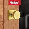 Kwikset Pismo Interior Passage Door Knob, Handle for Closet and Hallway Doors, Non-Locking Doorknob, Satin Brass, Square, Microban Protection