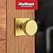 Kwikset Pismo Interior Passage Door Knob, Handle for Closet and Hallway Doors, Non-Locking Doorknob, Satin Brass, Square, Microban Protection