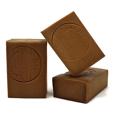 Aleppo Soap with Olive Oil and 70% of Laurel Oil - 100% Handmade Natural Soap - Organic Soap suitable for Skin Problems - Original Recipe - 3 Soaps Cover