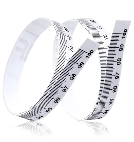 2 cintas métricas autoadhesivas, cinta métrica para pegar, 100 cm, fabricada en material de PVC con marcas claras, escala dual en cm con adhesivo de alto rendimiento, para banco de trabajo, mesa de