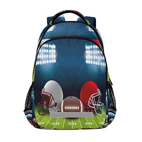Quteprint Mochila para la escuela, casco de fútbol americano, mochila de viaje para hombres y mujeres, mochila escolar para libros, bolsa para laptop de 17 pulgadas, mochila casual para niños, niñas