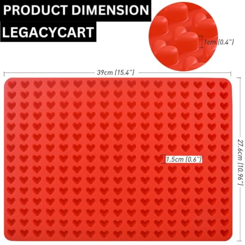 Image of 255-Cavity Mini Heart Shaped Silicone Molds for Chocolate, Candy, Wax Melts,Ice Cubes,Homemade Dog Training Treats, Heart Shaped Mini Dog Treat Mold (Pack of 1)