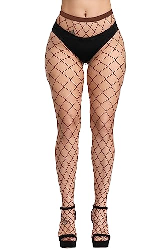 Image of CozyWow Fishnet Tights for Women, High Waist Footed Fishnet Stockings Soft and Stretchy, Womens Patterned Tights 10+ Colors