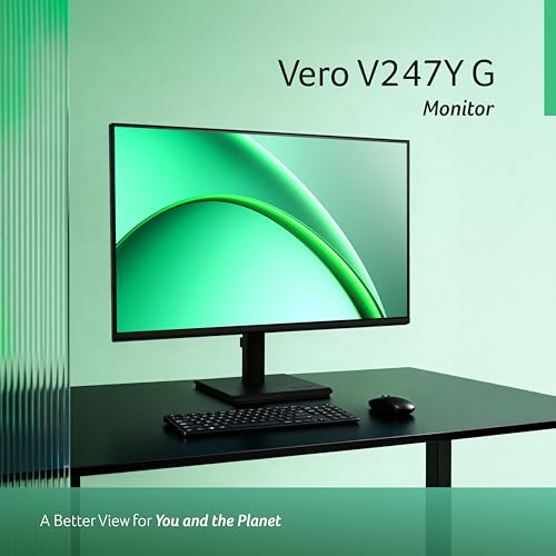 Image of Acer Vero V247Y G 23.8 Inch Full HD IPS Monitor I 120Hz Refresh, AdaptiveSync I 99% sRGB, 1500:1 Contrast I 2x2W Speakers I HDMI +VGA I ZeroFrame I VisionCare 2.0 I VESA I Energy Star I Black